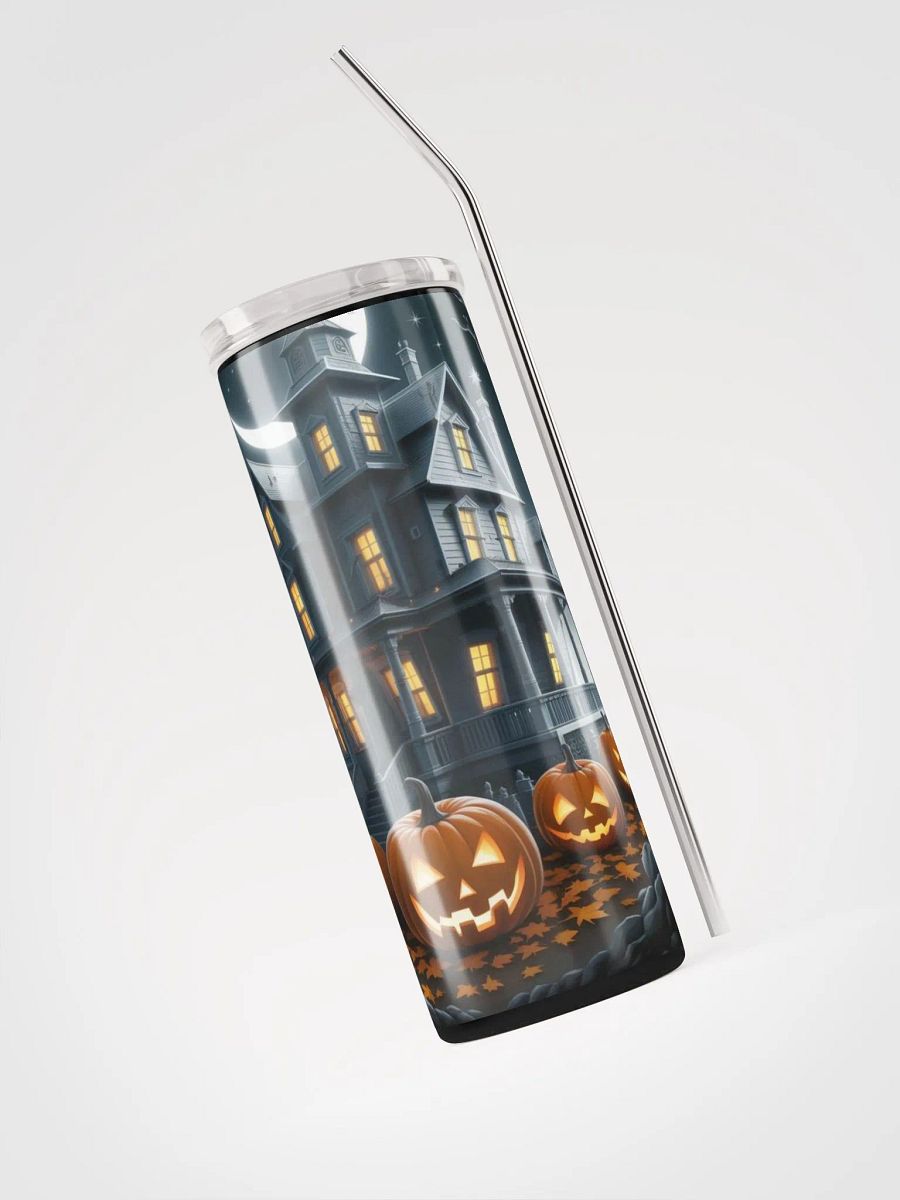 Spooky Haunted House & Pumpkin Tumbler | Halloween Drinkware