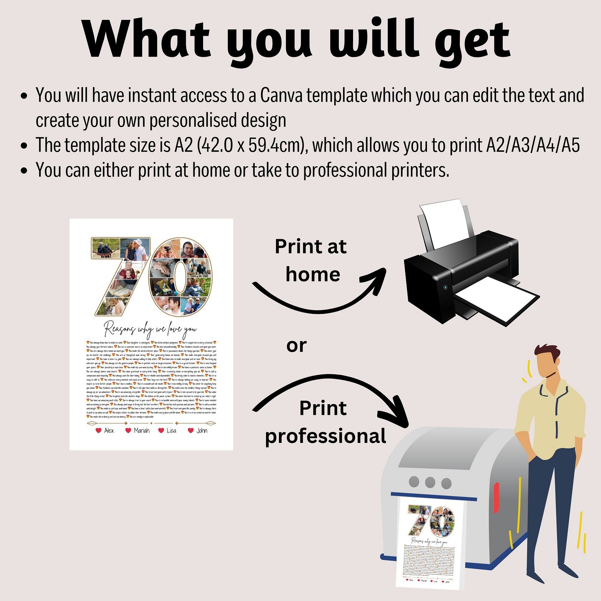 70 Reasons Why We Love You Canva Template product image (3)