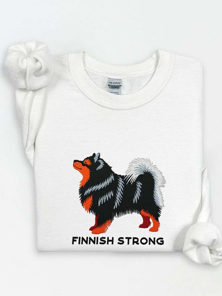 Finnish Strong Sweatshirt (Embroidered) of a Finnish Lapphund(Black & Tan) product image (1)