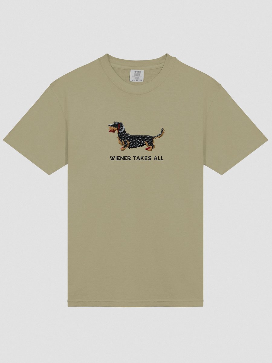 Wiener Takes All T-Shirt(Embroidered) of a Wirehaired Dachshund(Salt & Pepper) product image (13)