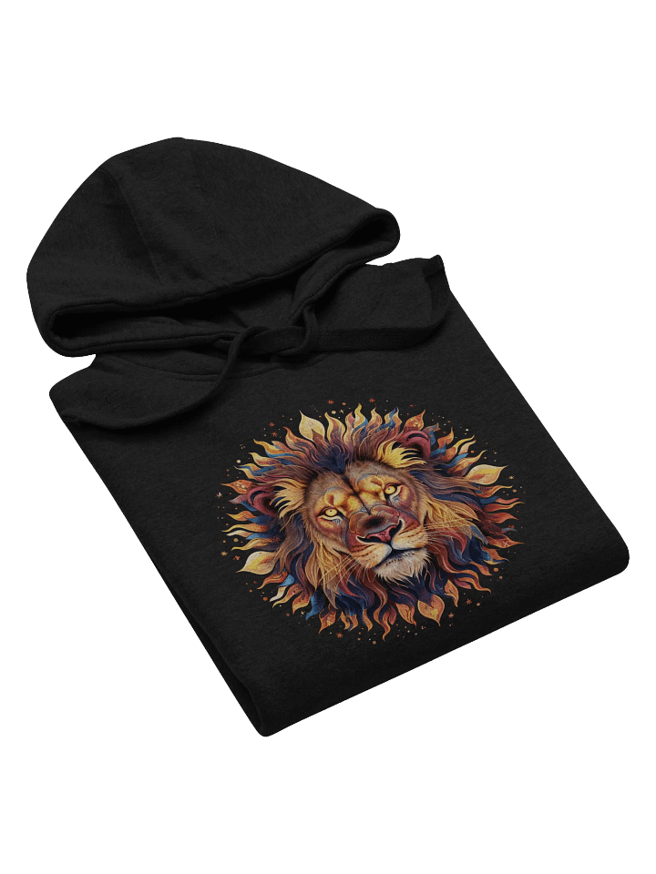 Celestial Majesty: The Fiery Spirit of the Lion - Unisex Premium Hoodie product image (1)