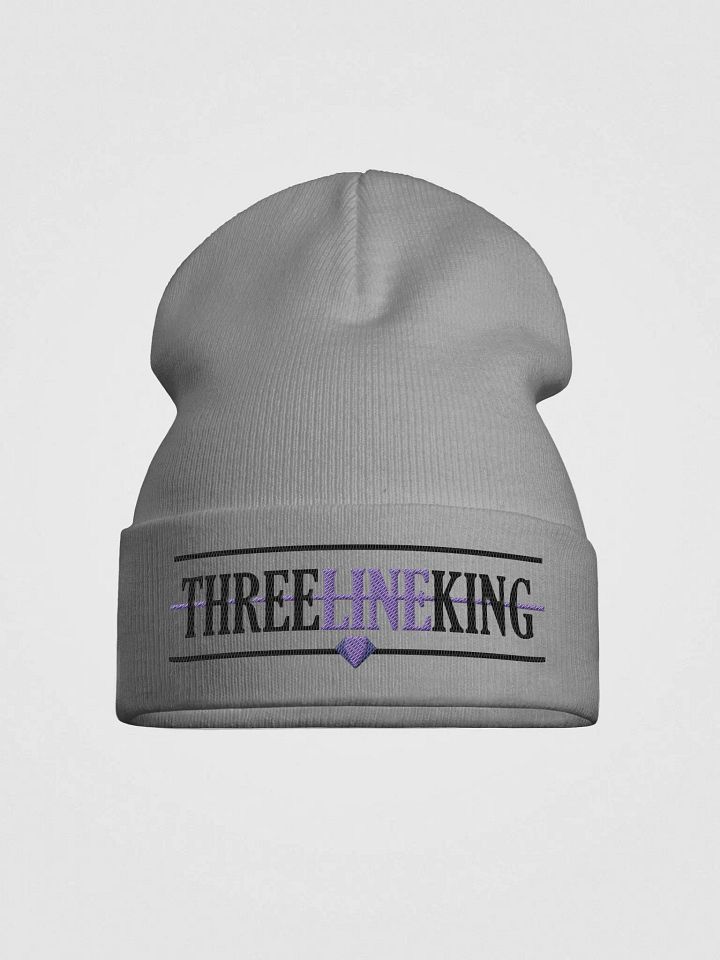 "Three Line King" Embroidered Beanie product image (5)
