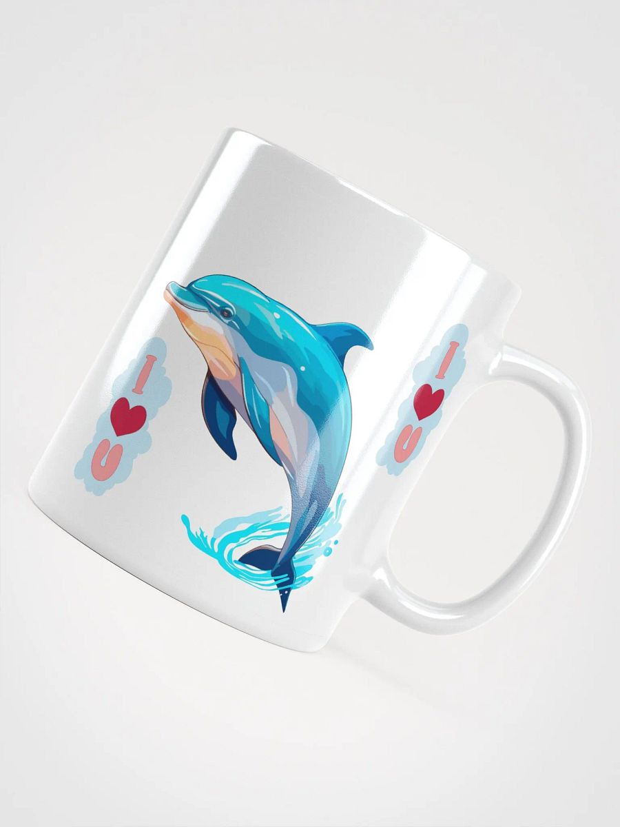 White Glossy Mug Dolphin product image (4)