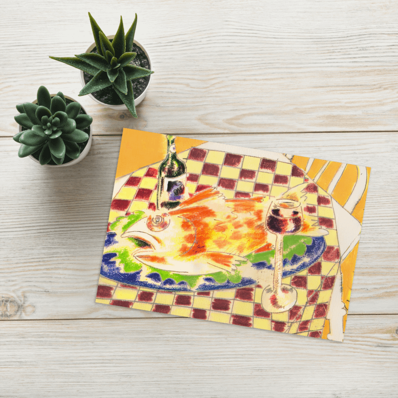 Feast with Checkered Cloth Greeting Card product image (16)