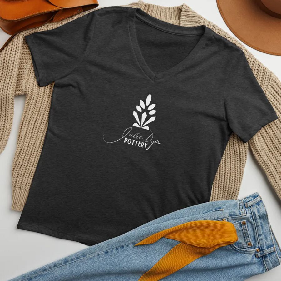 ladies v neck with white product image (3)