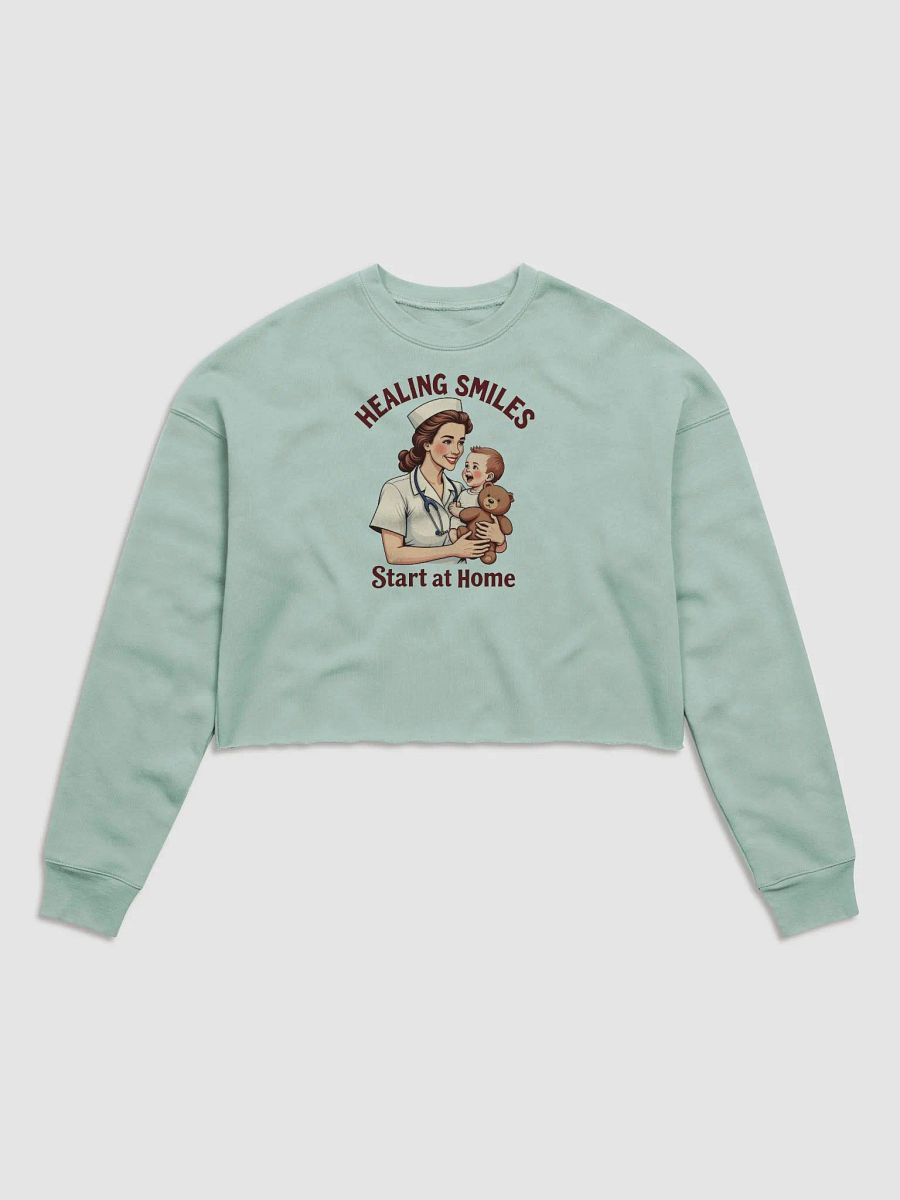 medical moms, dads, Healing Smiles Nurse Fleece Crop Sweatshirt product image (2)