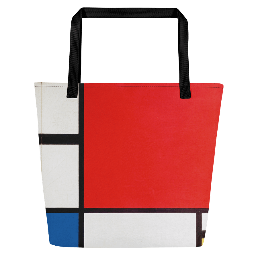 Mondrian Style All-Over Print Tote Bag with Pocket product image (1)