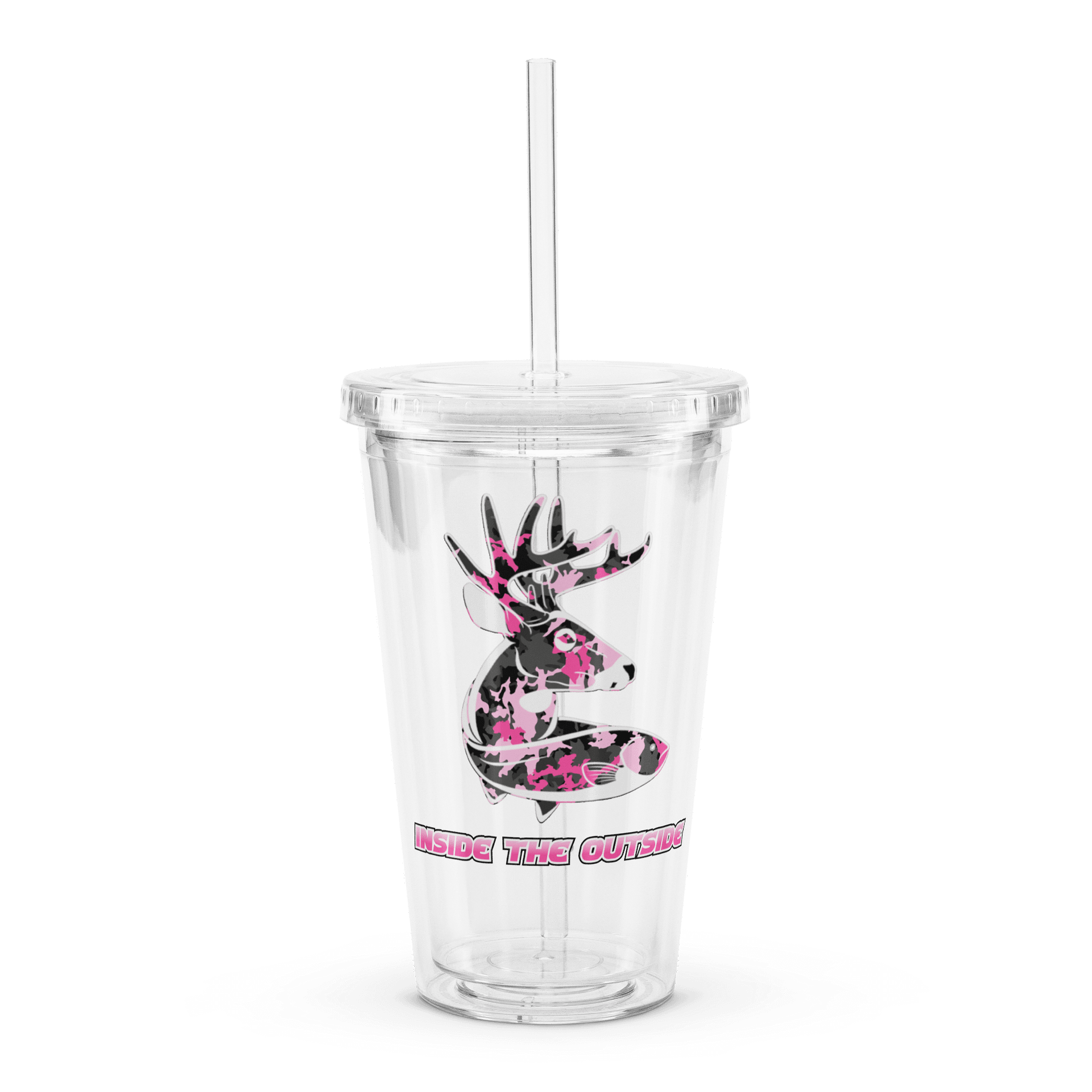 Double Wall Tumbler - Pink Camo W/ Cap & Straw product image (1)