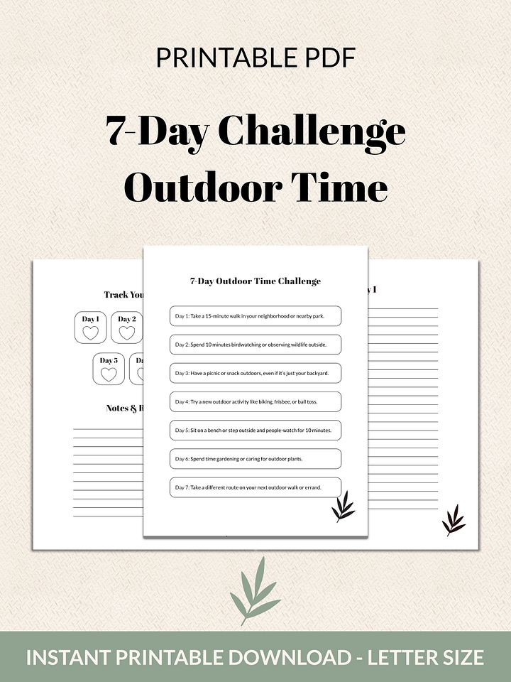 7-Day Outdoor Time Challenge Printable product image (2)