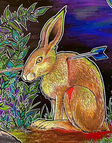 Sometimes I’ll listen to a song and paint what I think about. The full painting is hiding at -> secretdungeon.club