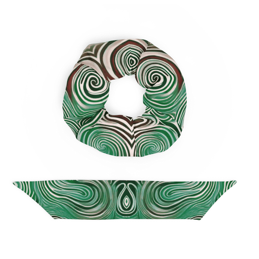 Funky Cool Green Liquid Tie-Dye Scrunchie product image (5)