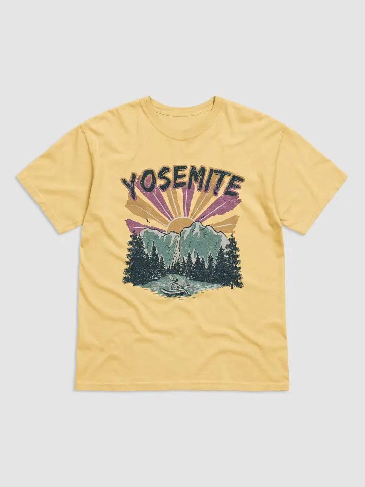 Waterfalls at Yosemite National Park, California Tee | Retro-Style Western T-Shirt for Travel and Road Trips product image (2)