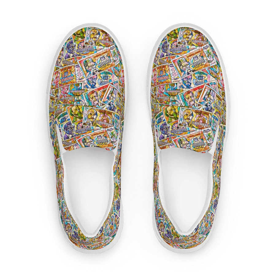 Jugoslovenski inflatorni dinar 1993 (Kolaž/mozaik) Women's Slip-On Canvas Shoes product image (1)