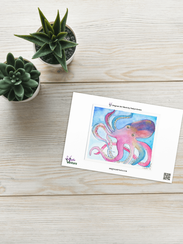 Rainbow Octopus Blank Card product image (5)