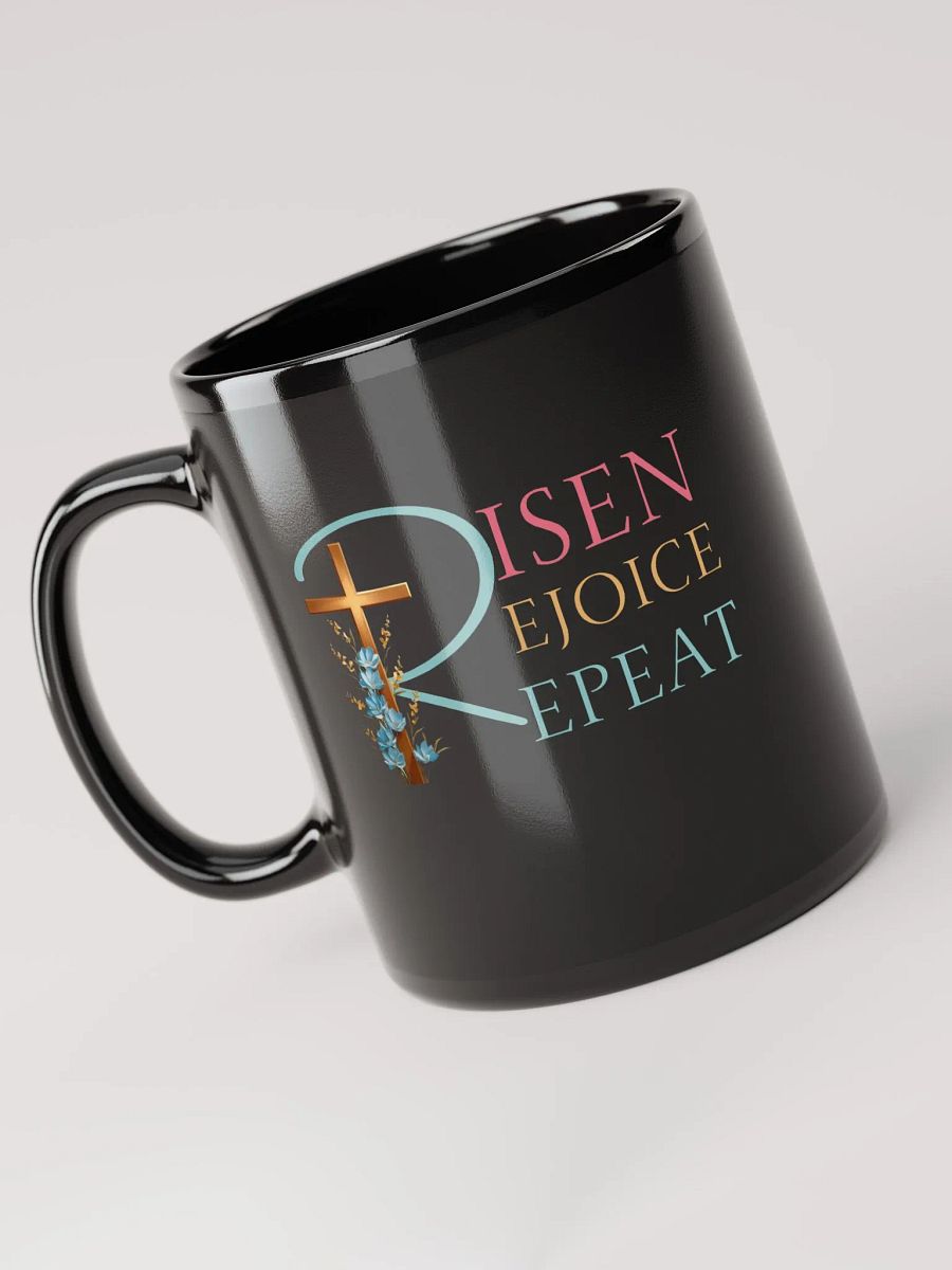 Risen Rejoice Repeat Floral Cross Ceramic Mug product image (3)