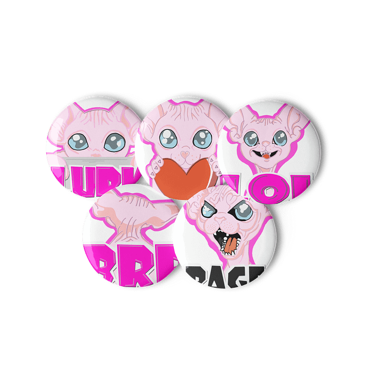 Sphynx Cat Pin Button Set product image (3)
