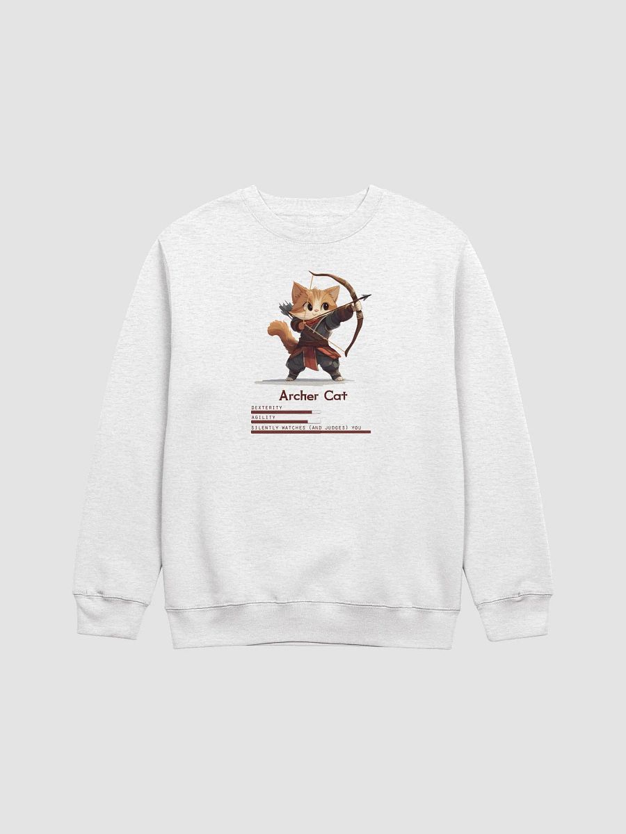 RPG Archer Cat Unisex Crewneck Sweatshirt for gamers and cat lovers product image (1)