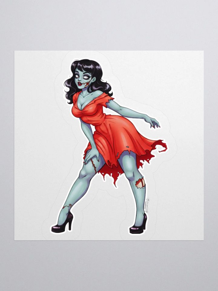 V1 Zombie Pinup Kiss Cut Stickers (White Edge) product image (1)