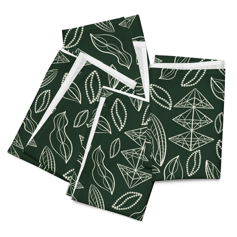 El Yunque Brew Bliss: Abstract Coffee Bean Tribal Cloth Napkins product image (7)