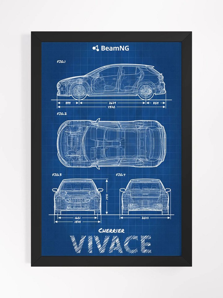 Framed Poster: Cherrier Vivace Blueprint product image (1)