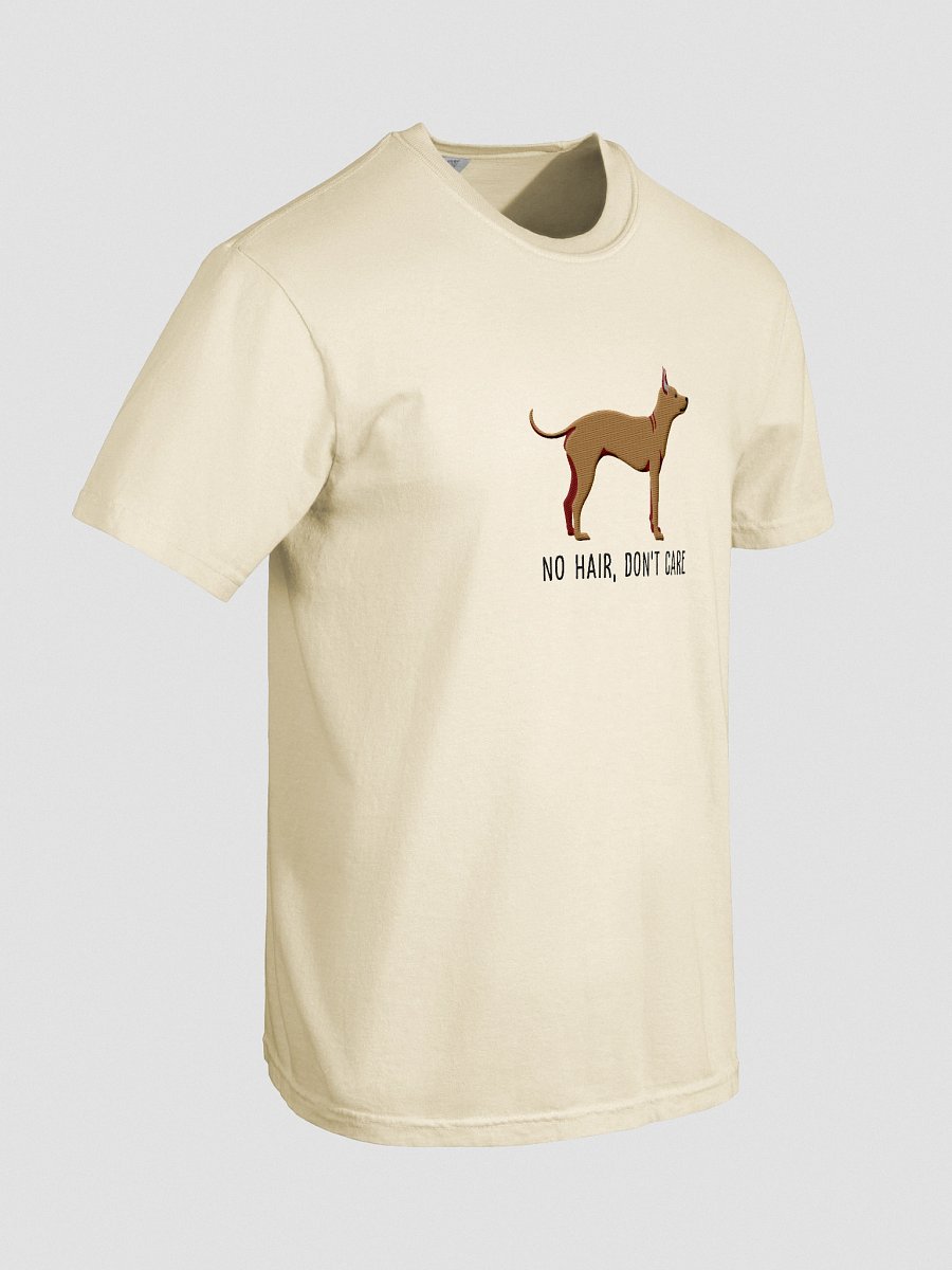 No Hair, Don't Care T-Shirt(Embroidered) of an American Hairless Terrier(Tan) product image (48)