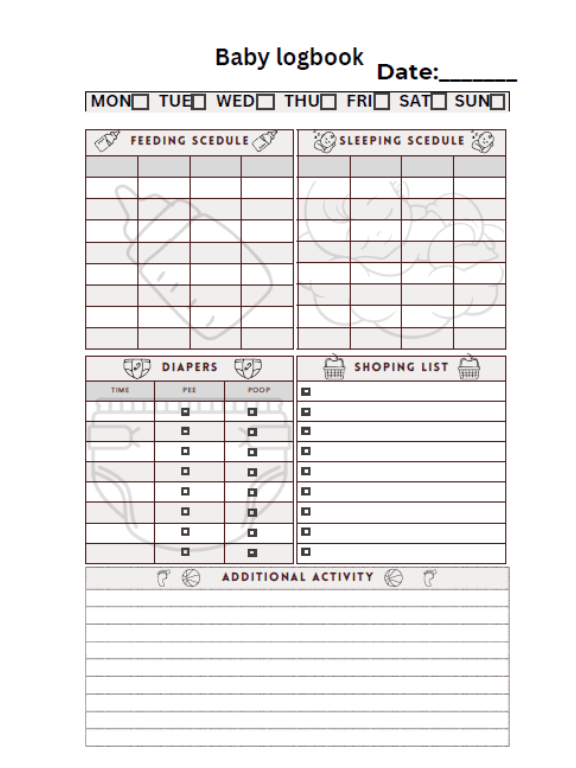 All-in-One Baby Tracker | printable | Baby Routine Record | Feed, Change & Sleep Log |Infant Care Tracker | Daily Baby Organizer| Little One product image (1)