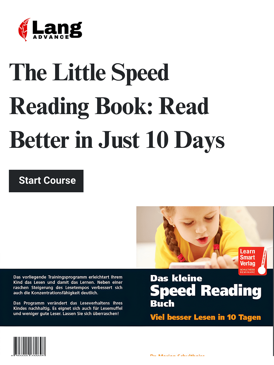 Das kleine Speed Reading Buch - Viel besser lesen in 10 Tagen (German Edition) product image (1)