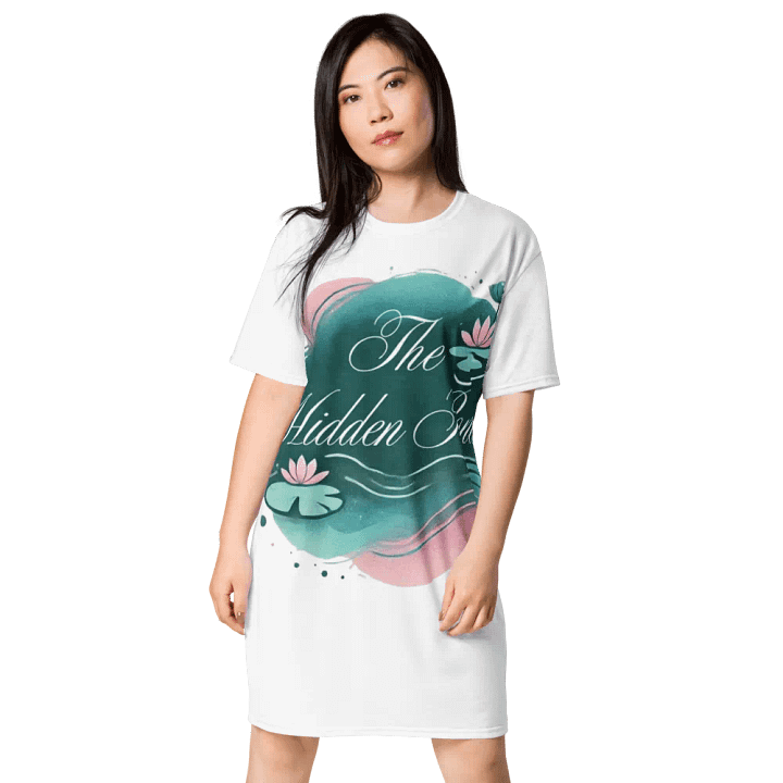 Ethereal Lotus Pond T-Shirt Dress product image (1)