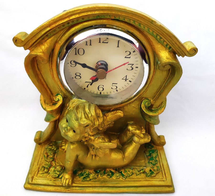 Relógio anjo dourado verde, decoração quarto, presente aniversário product image (4)