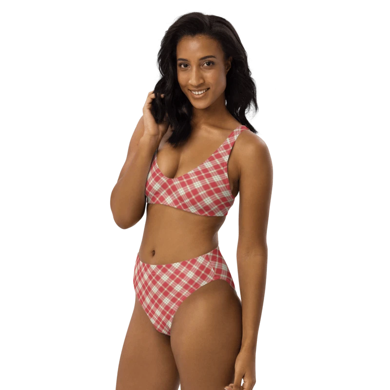 Coral Pink Plaid Bikini product image (3)