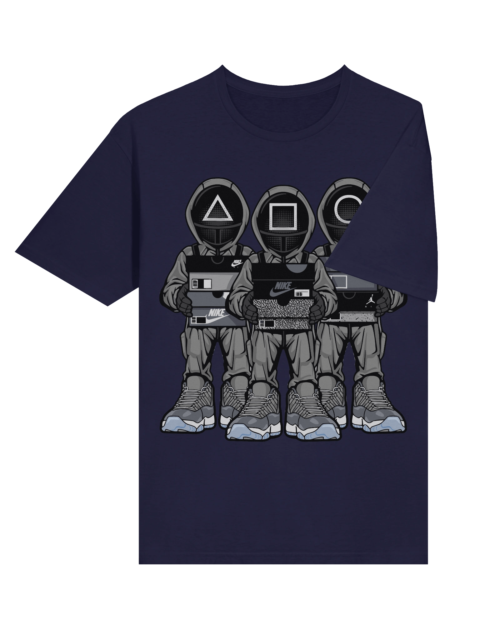 Squid Game – Guard Trio – PlayStation Mask Drip – Gildan Softstyle T-Shirt product image (11)