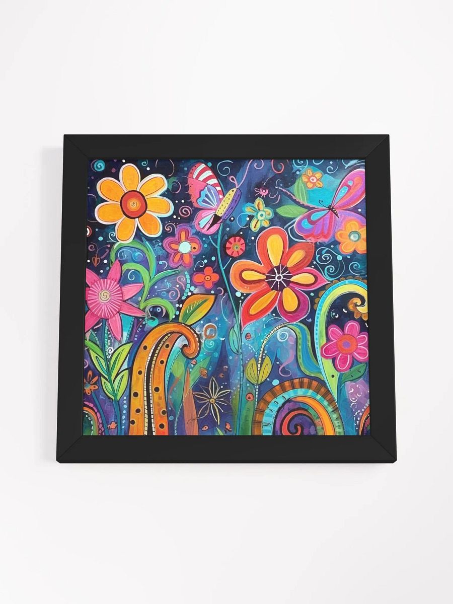 Colorful Flowers and Butterflies Whimsical Wall Art product image (47)
