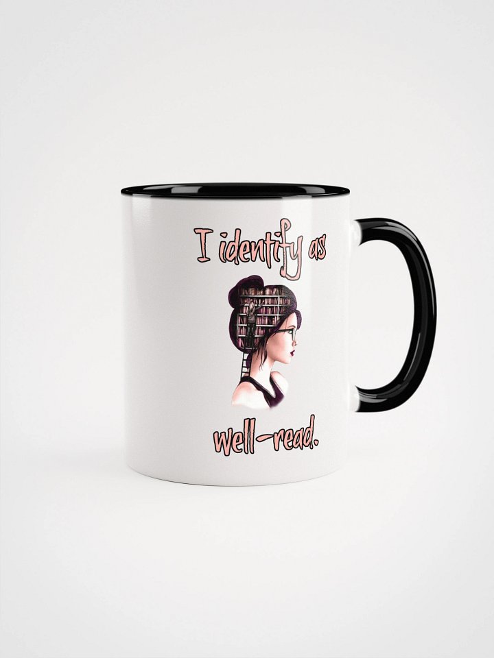 I Identify As Well-Read (Library In Her Head) Accent Mug product image (1)
