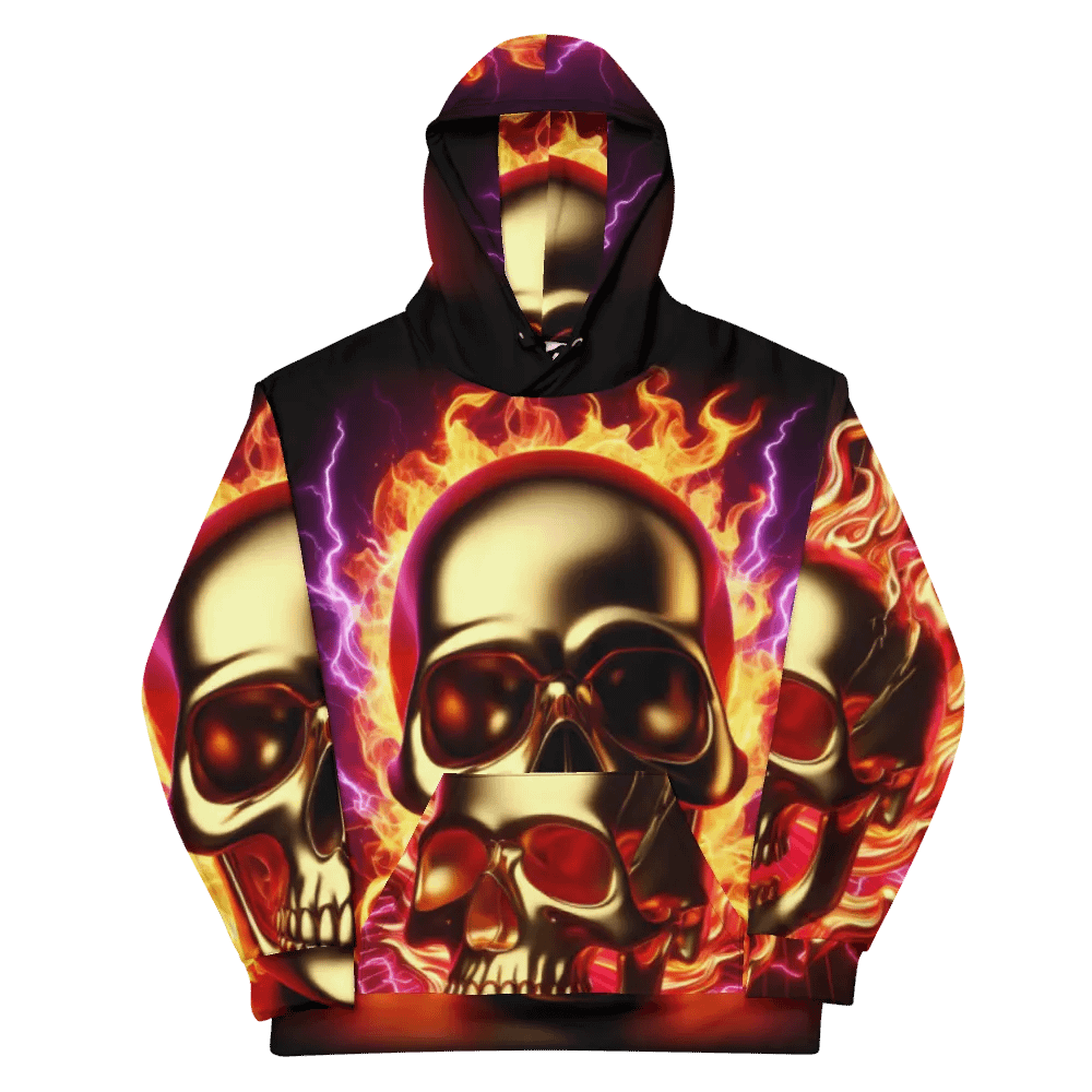 Golden Print - Unisex Skull Hoodie #6 product image (11)