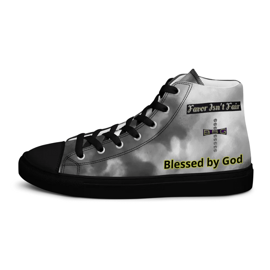 Diamond Cross Black Watercolor High Tops - Black Soles product image (5)