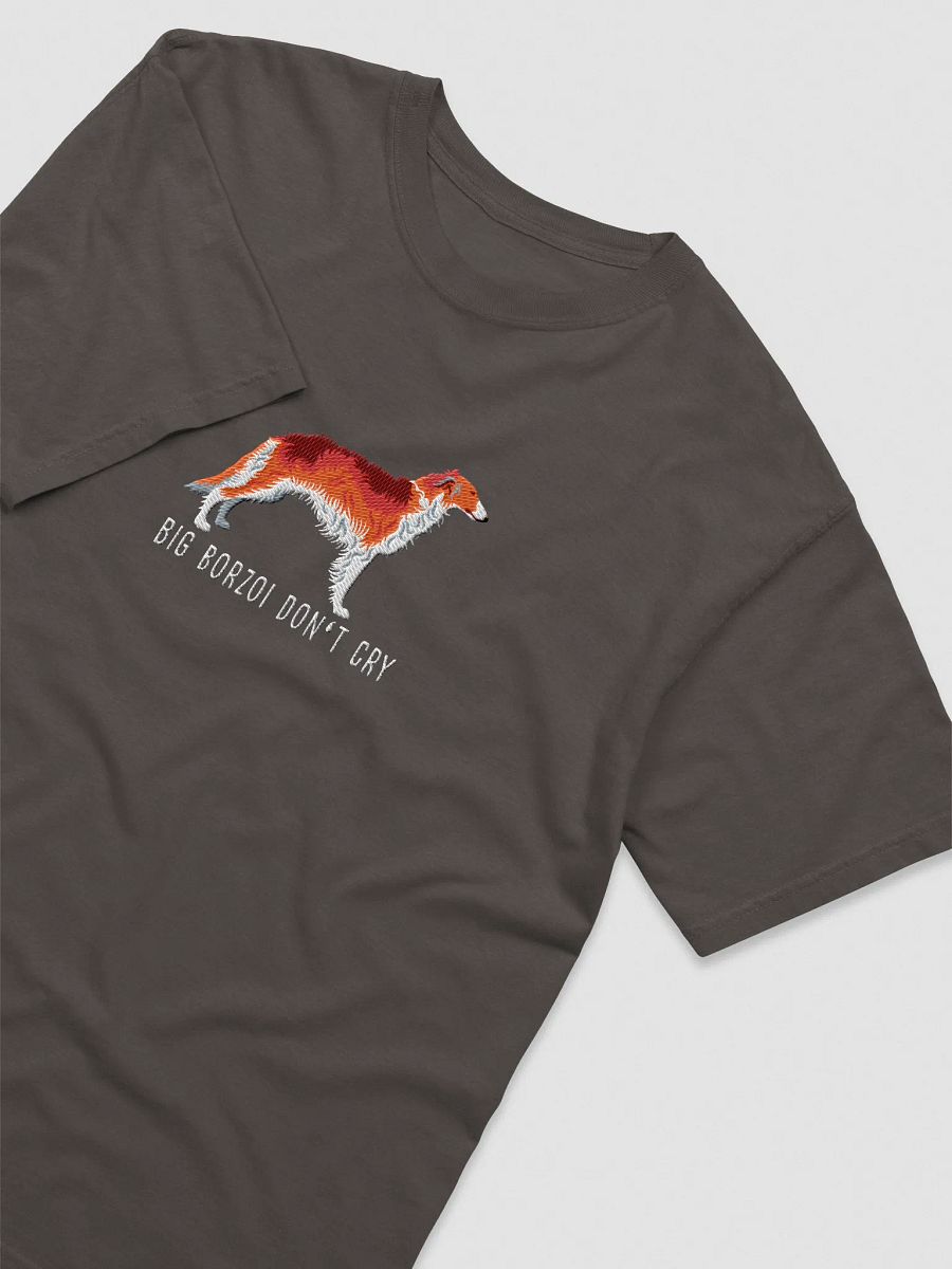 Big Borzoi Don't Cry T-Shirt(Embroidered) of a Borzoi(Red) product image (13)