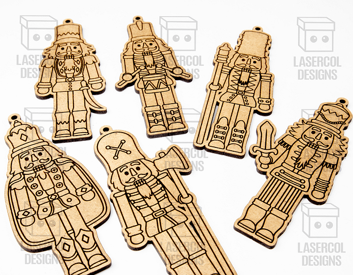 Christmas Nutcrackers Ornaments (6 Styles) - Laser Cut Files product image (2)