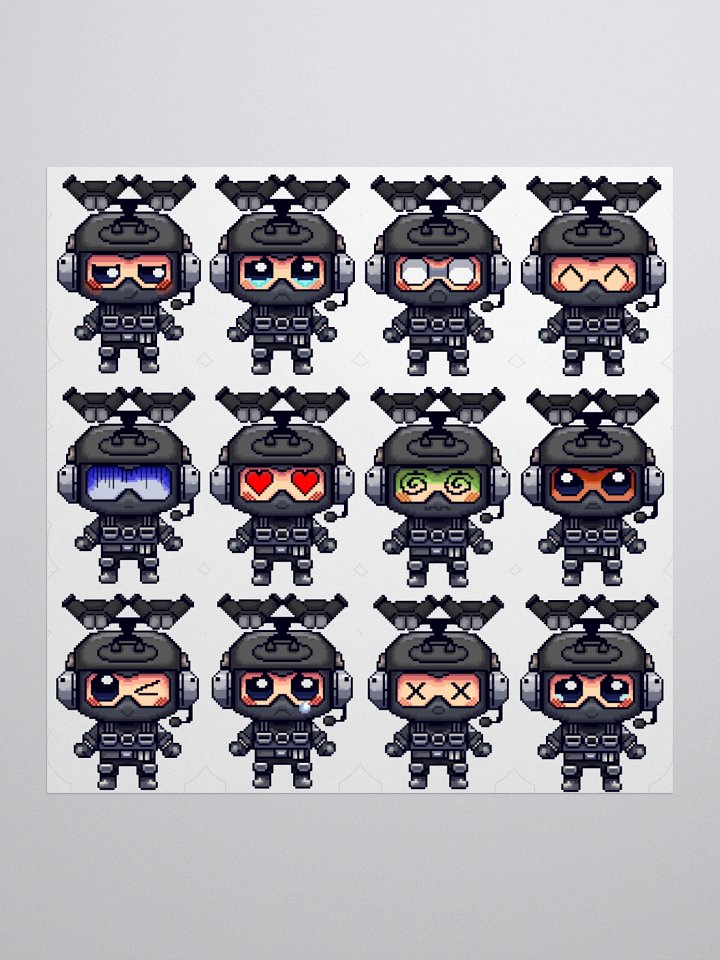 Pixy Stickers Collection (One Pieced, Must be Cut) By TikTok Creator SpSoldierPixel product image (1)