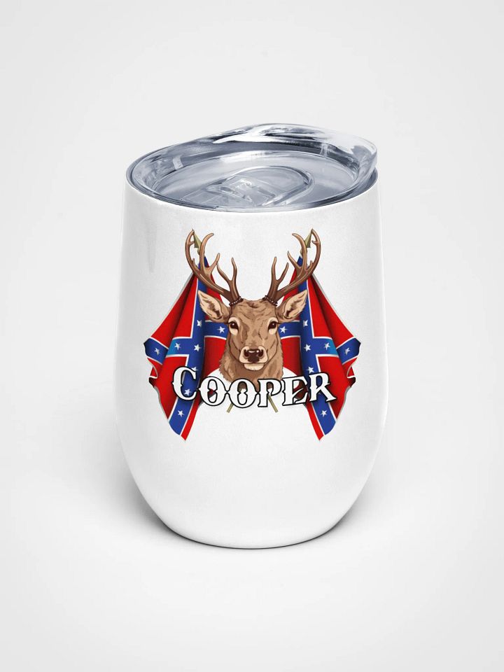 "Cooper" Last Name Rebel Redneck Deer - Wine Tumbler product image (1)
