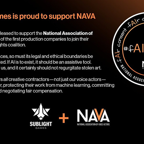Sublight Games is pleased to support the National Association of Voice Actors @navavoices as one of the first production comp...