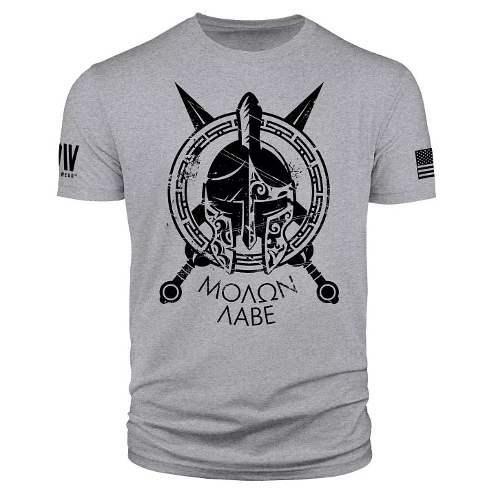 Mens American Flag Spartan Warrior Molon Labe Military Short Sleeve T Shirt product image (2)