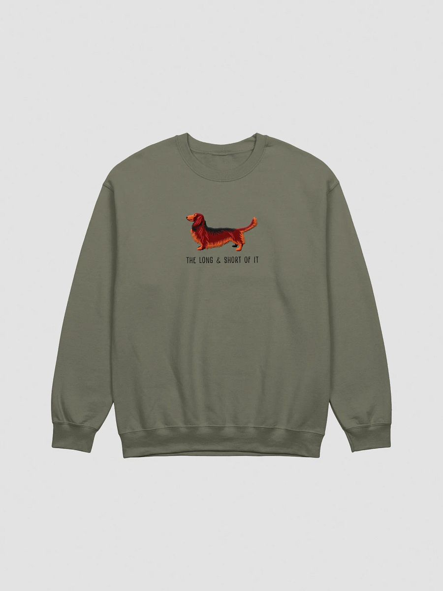 The Long & Short of It Sweatshirt (Embroidered) of a Longhaired Dachshund(Red) product image (7)