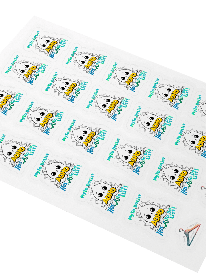 ADHD My to do list, has a to do list Kiss Cut Sticker Sheet product image (2)