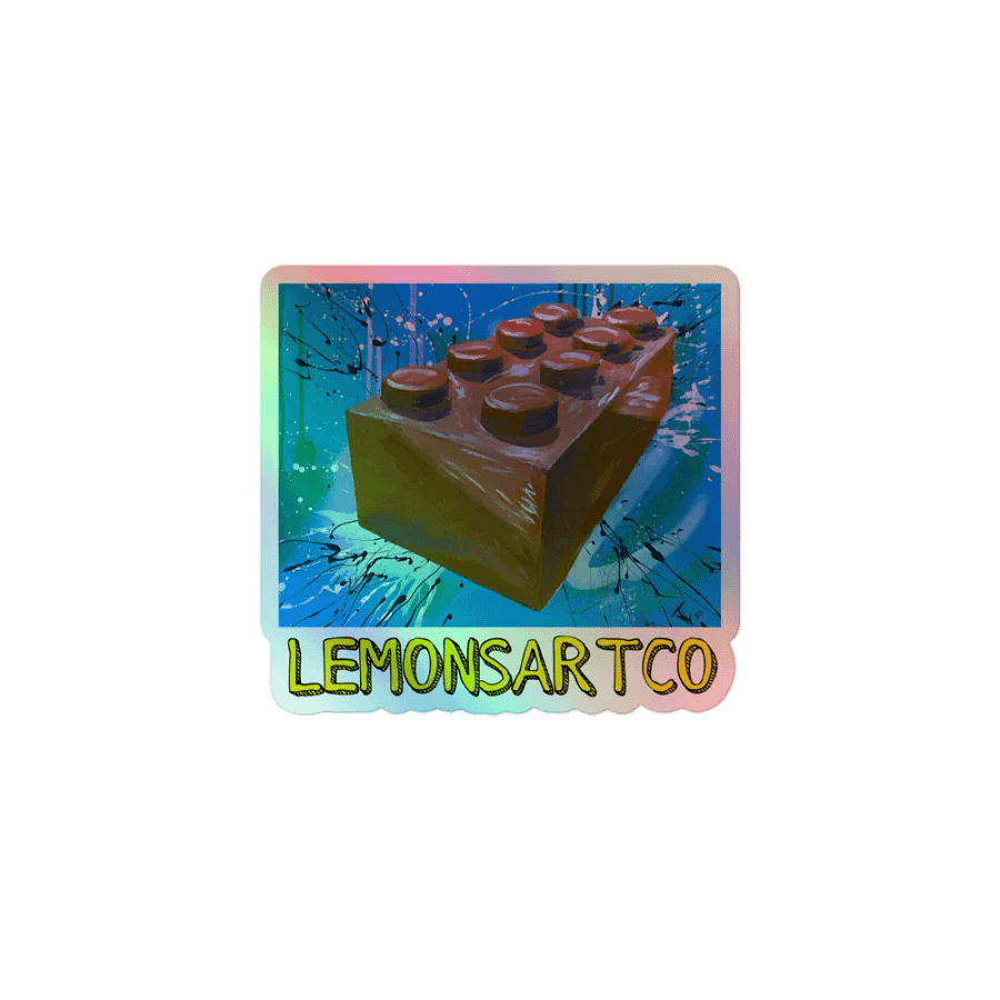 POP Brick (Red Brick/Blue Background) Holographic Stickers product image (1)