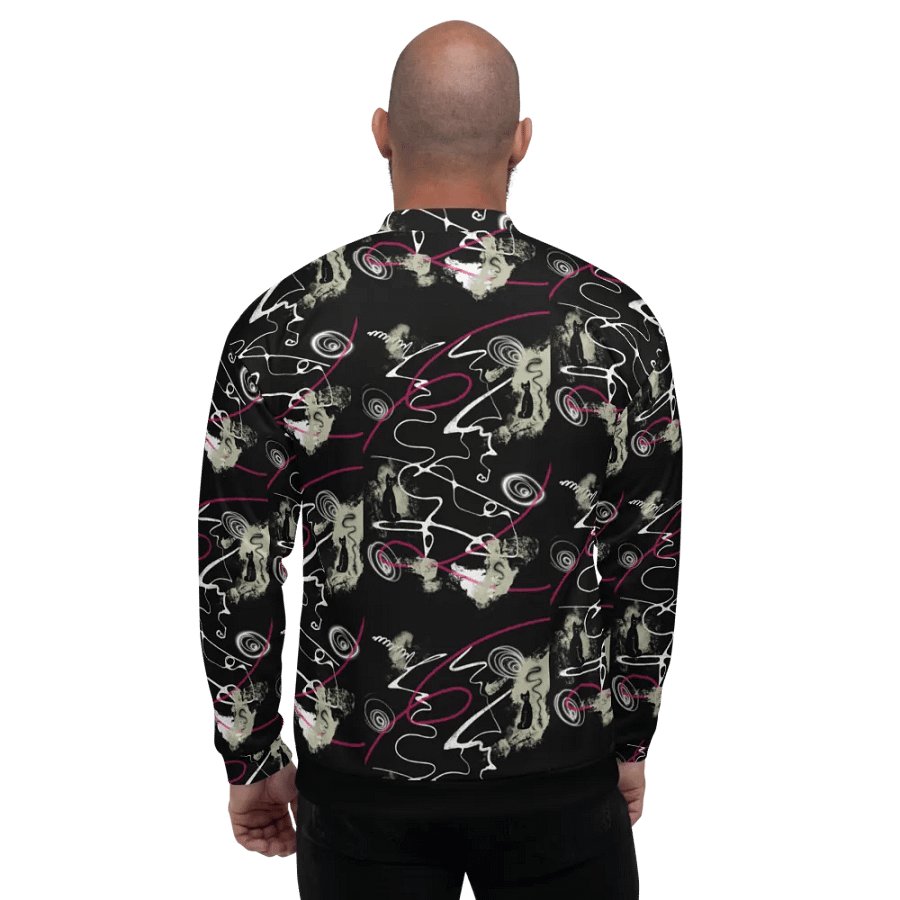 ScribbleWear #5 Unisex Bomber Zip Jacket/Black-Cat product image (4)