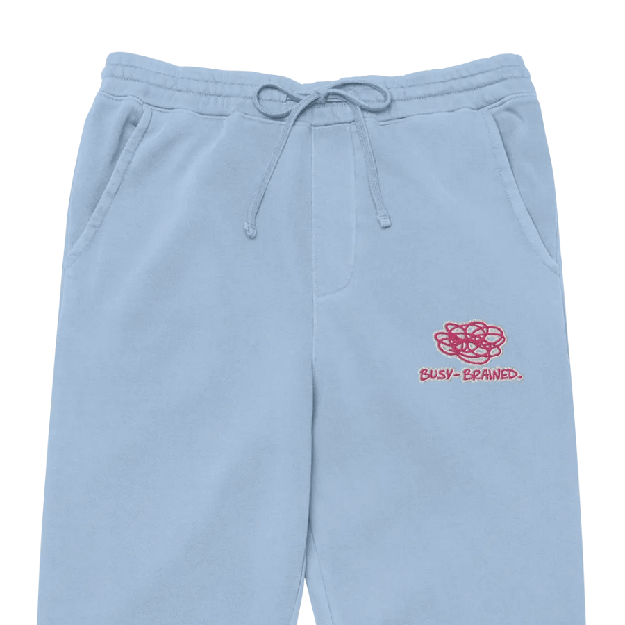 BUSY-BRAINED (white and pink) pigment dyed sweatpants product image (2)