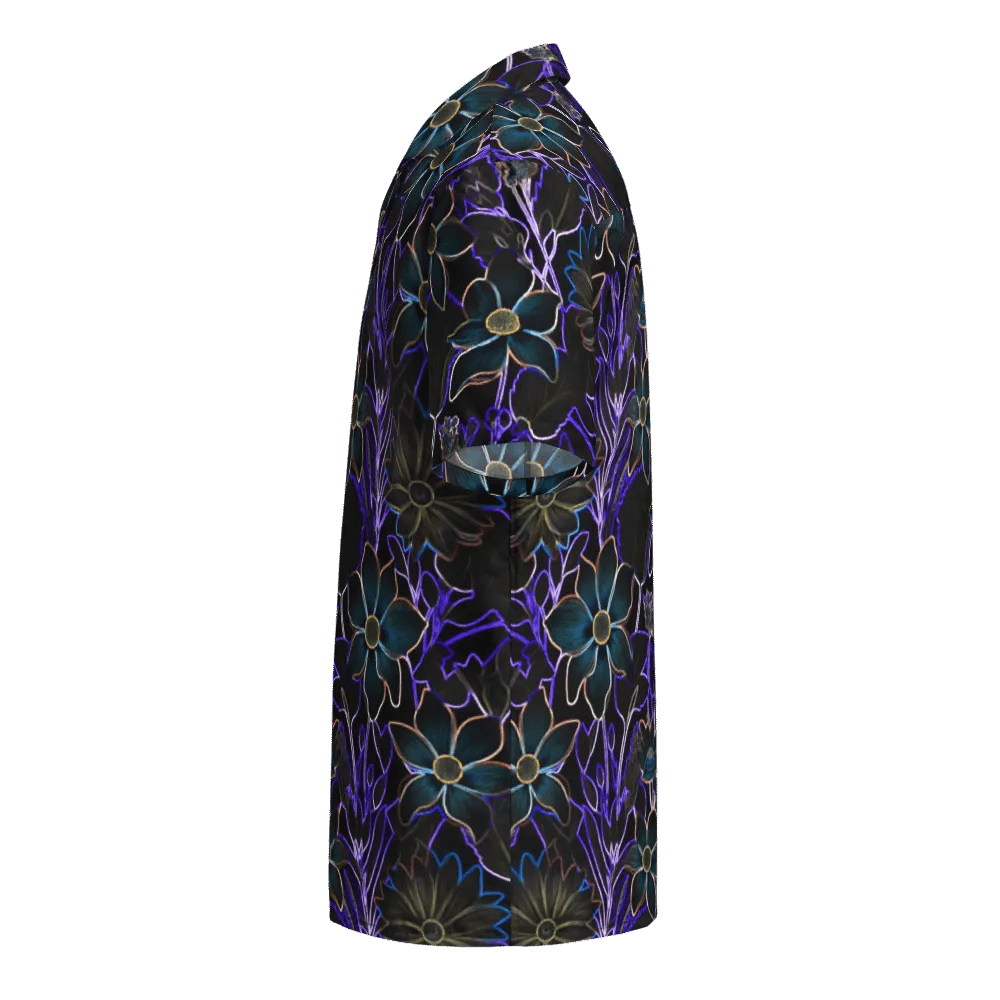 Trippy Floral Purple,Teal/Hawaiian Shirt by Sublicolor product image (4)