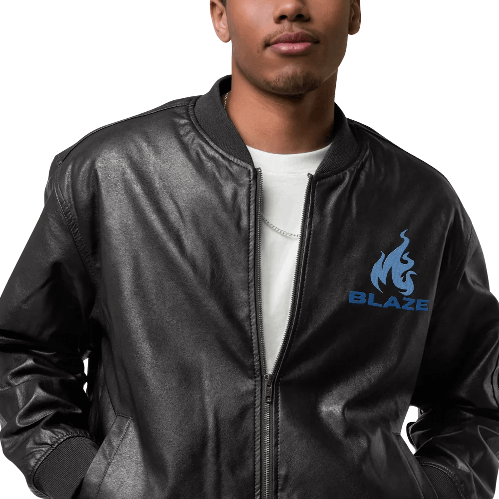 Blaze Faux Leather Bomber Jacket product image (8)