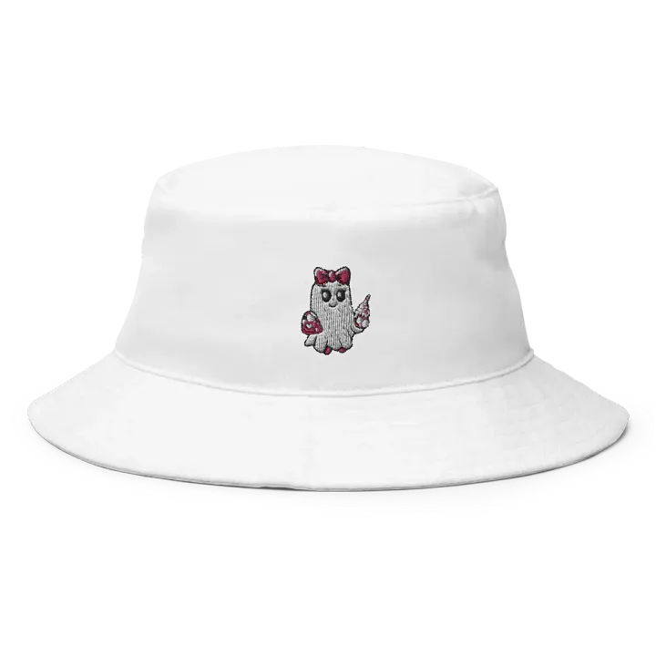 Cute Ghost Embroidered Cotton Bucket Hat product image (1)