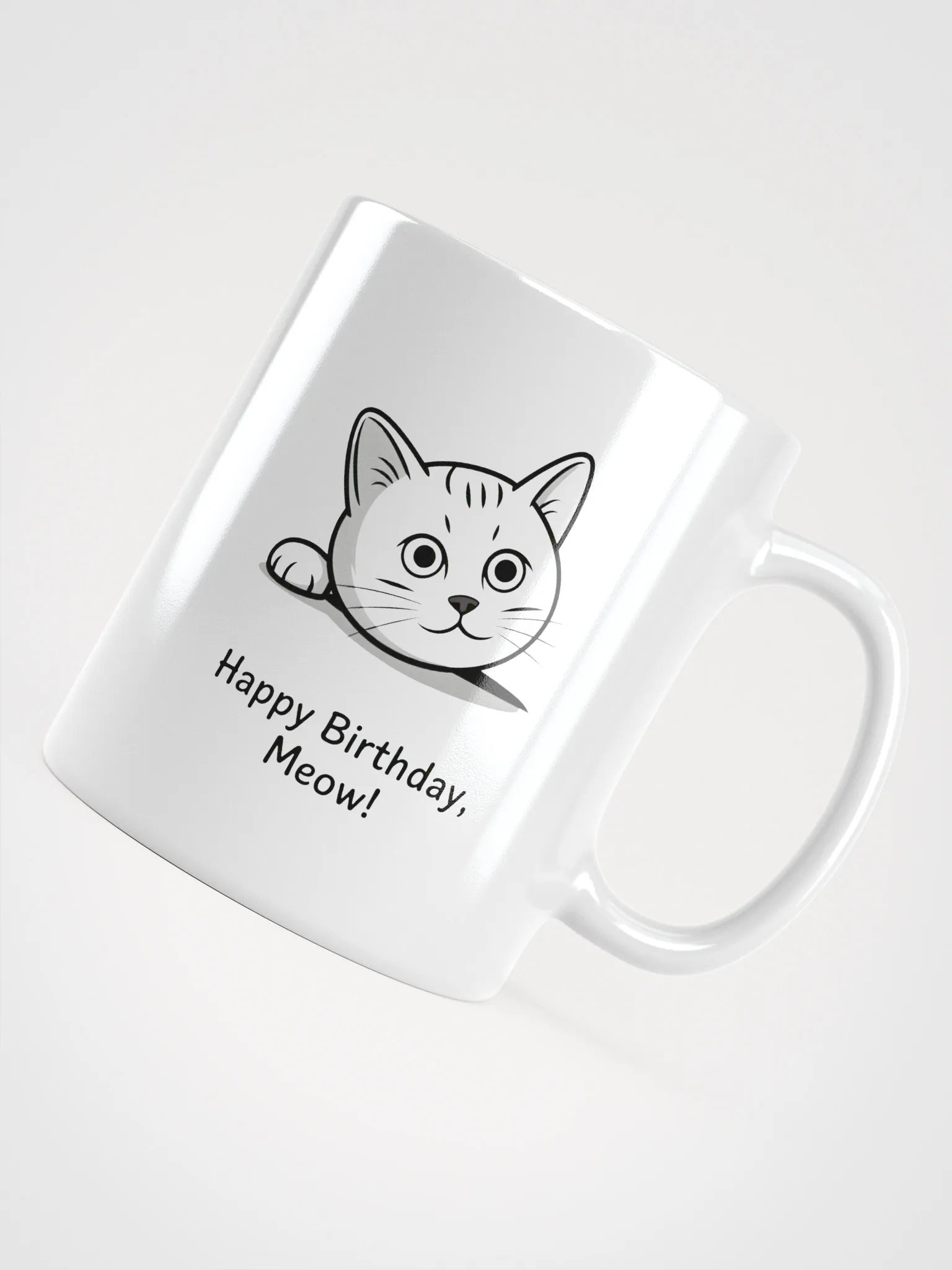 Happy Birthday Meow Mug | Cat Lover Gift Mug product image (4)